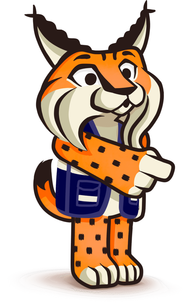 Construction site mascot eiro with tool belt - Lince Contracting Company